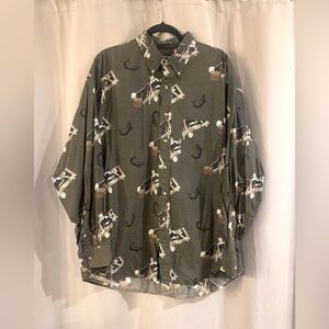 Salty Dog Vintage Patterned Button-Up Shirt